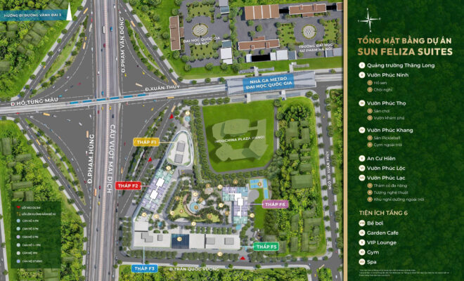 Mặt bằng tiện ích tổng thể dự án Sun Feliza Suites(Sun Grand City Cầu Giấy)