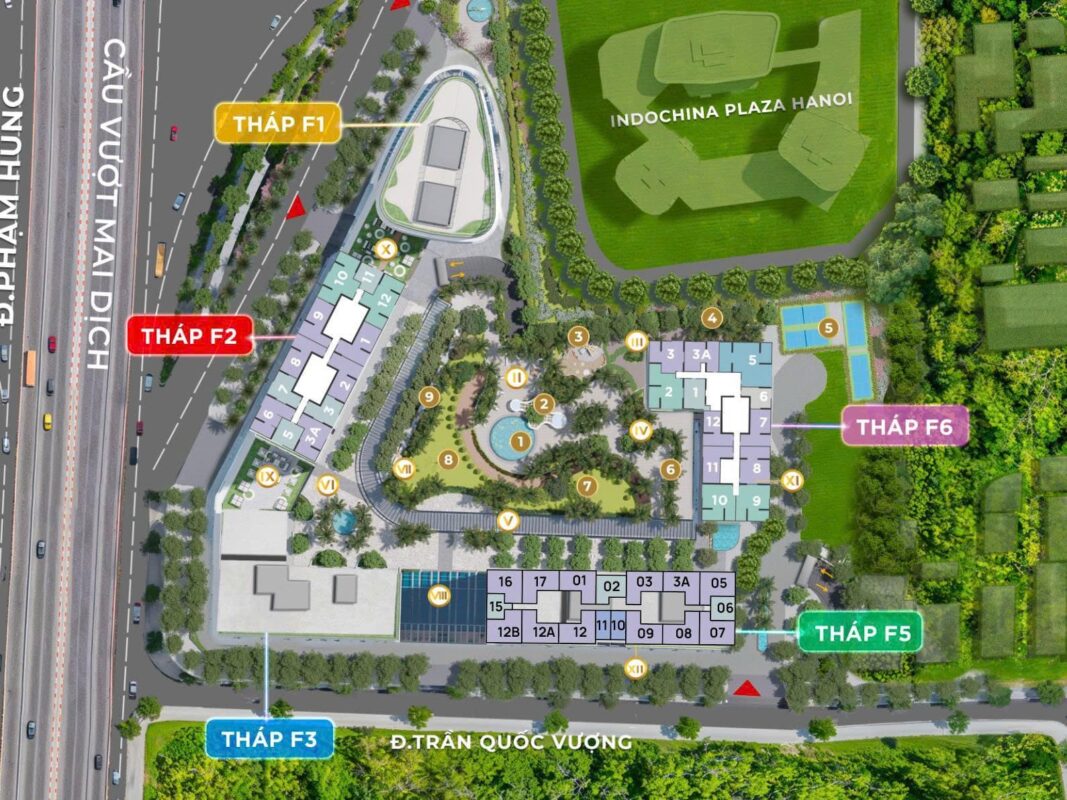 Mặt bằng tổng thể tiện ích Sun Feliza Cầu Giấy