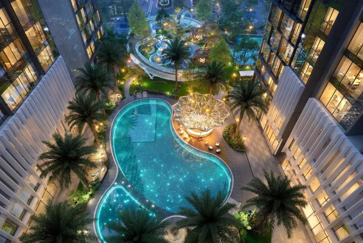 phối cảnh nội khu bên ngoài dự án Tân Hoàng Minh Long Biên D' Diamant Bleu (7)